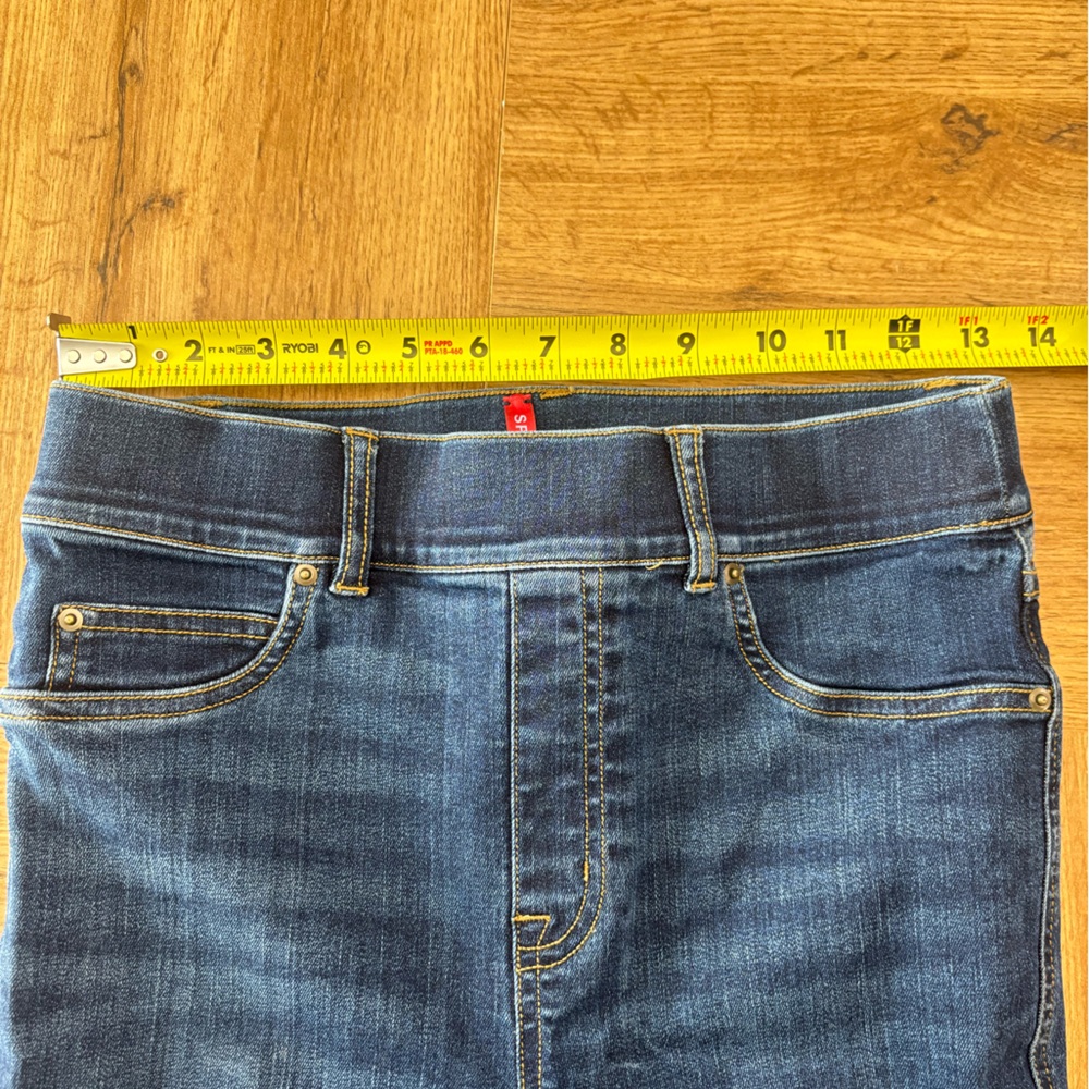 Spanx Pull-On Denim Flare Jeans — Dark Wash | Size Small - Picture 3 of 6